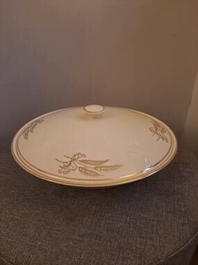 VINTAGE Lifetime China Co. Semi-Vitreous | Prairie Gold serving Bowl w/lid